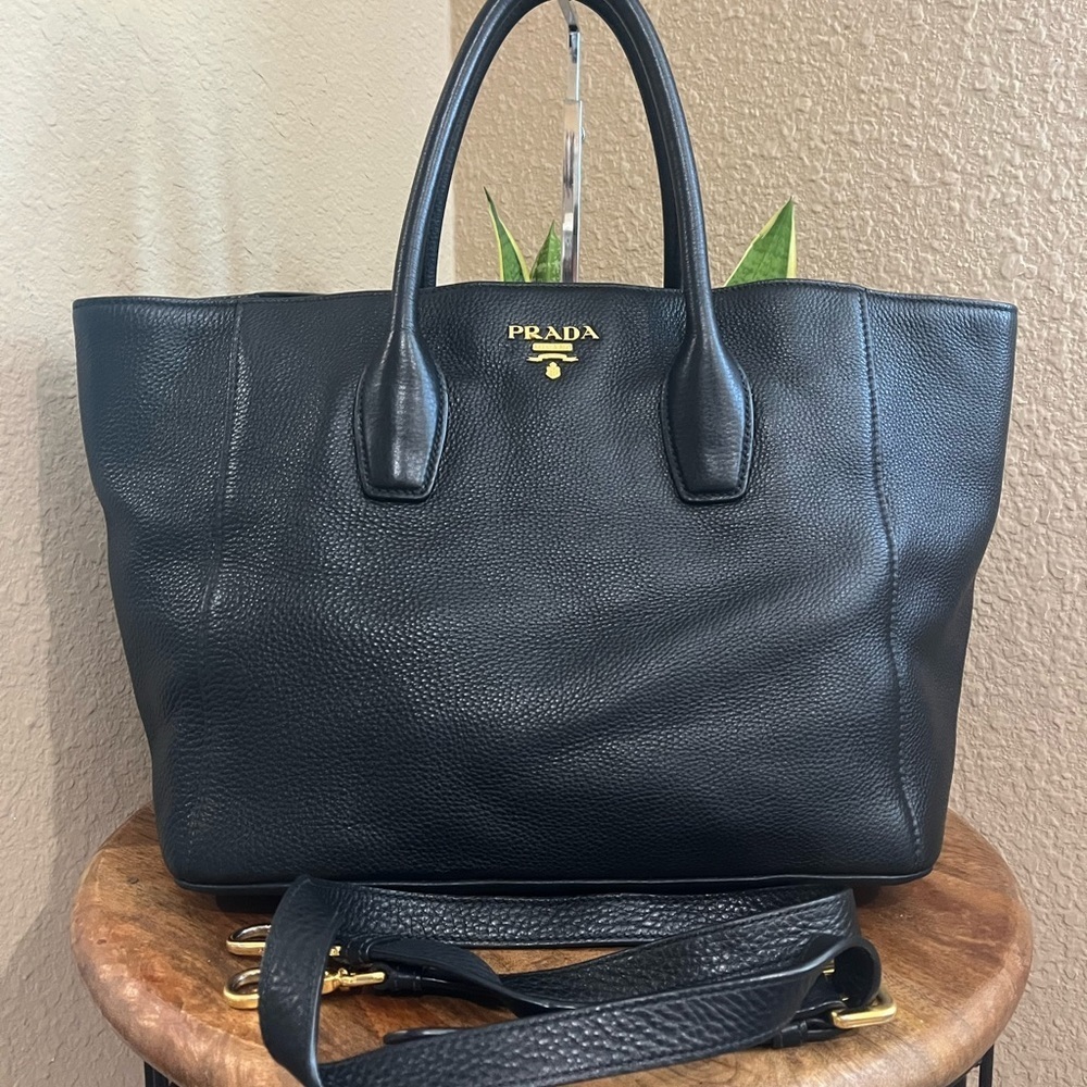 Prada Black Leather Tote Bag - Picture 3 of 15